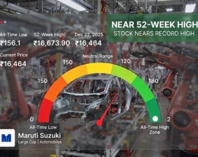 Maruti Suzuki Share Price Near Record High as Stock Holds Firm Close to 52-Week Peak